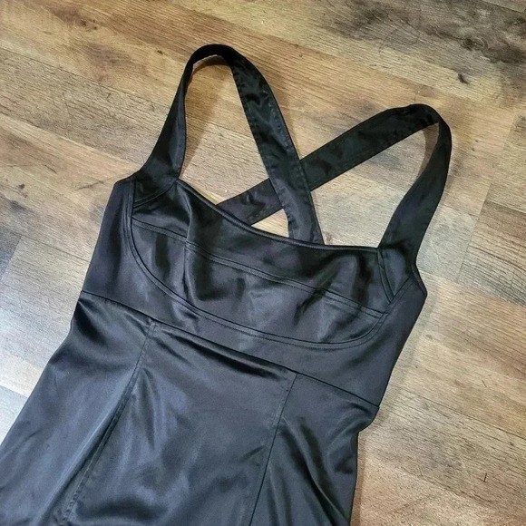 Calvin Klein Crossback Bodycon Perfect Little Black Dress Size 4 - Picture 2 of 8